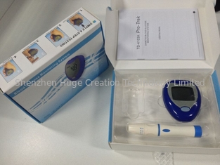 Cina rumah sakit mutifunctional Diabetes Glukosa Monitor dengan strip tes 50pcs dan pena darah pemasok
