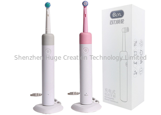Cina Kompatibilitas berosilasi Rotary Sikat gigi mulut B sikat gigi elektrik warna merah muda dan abu-abu pemasok