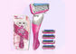 Pink Sixed baldes Stainless Steel pisau cukur mencukur Shai 6 untuk Woman Use pemasok